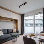 Location d’un appartement meublé et chaleureux d’1 pièce, 23 m², Partynice, Wrocław, Pologne